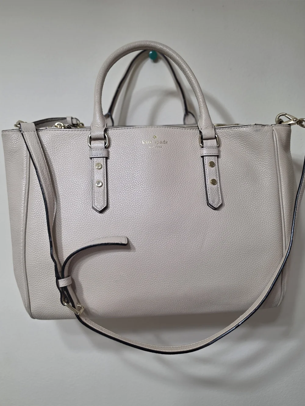 Kate Spade Pebbled Leather Satchel - Light Beige